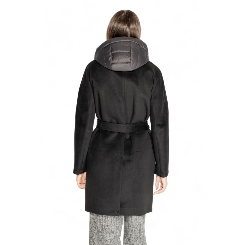 Cleré Schwarzer Polyester-Mantel